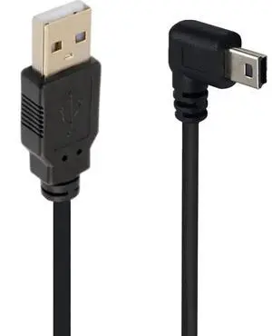 90 Degree Mini USB Cable Angle Mini 5pin USB B Male to USB 2.0 Male Data Sync Charging Extension Cable for GPS Dash Cam Black Right Angle 4.9FT 90 Degree Mini USB Cable Angle Mini 5pin USB B Male to USB 2.0 Male Data Sync Charging Extension Cable for GPS Dash Cam Black Right Angle 4.9FT