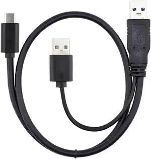Type-C USB-C to USB 3.0 Male & USB 2.0 Dual Power Data Y Cable for Laptop & Disk Type-C USB-C to USB 3.0 Male & USB 2.0 Dual Power Data Y Cable for Laptop & Disk