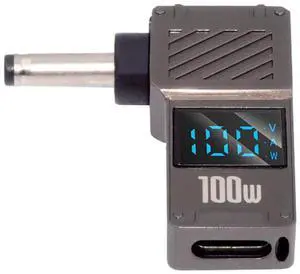 JVFYI Type-C USB-C Input to DC 4.5x3.0mm Jack Smart LED Display 100W Output Power 20V 5A PD Charge 65W Adapter Compatible with DELLLaptop JVFYI Type-C USB-C Input to DC 4.5x3.0mm Jack Smart LED Display 100W Output Power 20V 5A PD Charge 65W Adapter Compatible with DELLLaptop