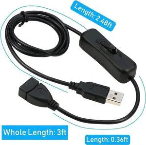 JVFYI USB Extension Cable With ON/OFF Switch - Male to Female Support (Data and Power) for Headset, LED Strips JVFYI USB Extension Cable With ON/OFF Switch - Male to Female Support (Data and Power) for Headset, LED Strips