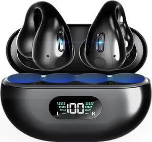 Open Ear Headphones, Clip On Wireless Earbuds Bluetooth 5.3, Sports Earphones with ENC Mic, 36 Hours HIFI Earpods with LED Display Charging Case, IPX7 Waterproof Running Ear Buds Open Ear Headphones, Clip On Wireless Earbuds Bluetooth 5.3, Sports Earphones with ENC Mic, 36 Hours HIFI Earpods with LED Display Charging Case, IPX7 Waterproof Running Ear Buds