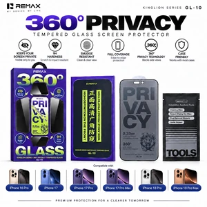 REMAX Privacy Tempered Glass Screen Protector for iPhone 18 Pro REMAX Privacy Tempered Glass Screen Protector for iPhone 18 Pro