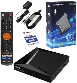 Vseebox V5 Pro Android 12.0 6K UHD Smart TV Box with 4GB RAM 32GB Storage, Dual-Band WiFi 6, Bluetooth 5.0, Voice Remote