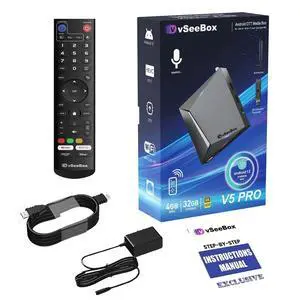 Vseebox V5 Pro 6K Ultra HD Streaming Media Player with Voice Control, HDMI & Ethernet