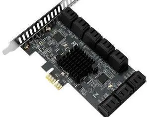 16 Port PCIe SATA 3.0 Expansion Card, PCI Express X1 to SATA III 6Gbps Controller Adapter, Riser Add On Card for Desktop Server NAS Chia Mining 16 Port PCIe SATA 3.0 Expansion Card, PCI Express X1 to SATA III 6Gbps Controller Adapter, Riser Add On Card for Desktop Server NAS Chia Mining