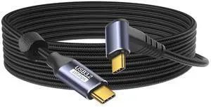 USB C to USB C 90 Degree Cable 10Gbps USB Type-C 3.1 Gen2 Male to Male Data Transfer 4K@60Hz Video Cable Support 100W Fast Charging (2M/6.6FT) USB C to USB C 90 Degree Cable 10Gbps USB Type-C 3.1 Gen2 Male to Male Data Transfer 4K@60Hz Video Cable Support 100W Fast Charging (2M/6.6FT)
