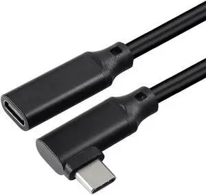 8 Inch Black Left & Right 90 Degree Angled USB-C Male to Female Extension Adapter, USB3.1 Gen2 10Gbps 5A PD Fast Charge 4K@60Hz Video Audio Converter 8 Inch Black Left & Right 90 Degree Angled USB-C Male to Female Extension Adapter, USB3.1 Gen2 10Gbps 5A PD Fast Charge 4K@60Hz Video Audio Converter