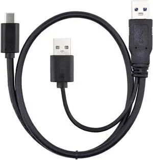 60cm Black Dual-Power Y-Split USB3.0+USB2.0 to USBC Cable for Laptops & External Hard Drives 60cm Black Dual-Power Y-Split USB3.0+USB2.0 to USBC Cable for Laptops & External Hard Drives