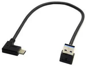 30cm Upward 90 Degree USB-C Female to USB3.1 Type-A Male Reversible Data Cable | 5Gbps High Speed Cord for Smartphones & Tablets 30cm Upward 90 Degree USB-C Female to USB3.1 Type-A Male Reversible Data Cable | 5Gbps High Speed Cord for Smartphones & Tablets