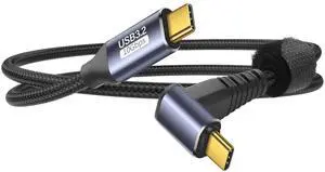0.5M/1.6FT 90 Degree USB3.1 Gen2 USB-C to USB-C Cable | 10Gbps Data, 4K@60Hz Video & 100W PD Fast Charging Cord 0.5M/1.6FT 90 Degree USB3.1 Gen2 USB-C to USB-C Cable | 10Gbps Data, 4K@60Hz Video & 100W PD Fast Charging Cord