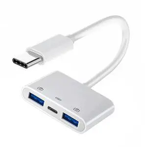 USB-C to Dual USB 3.0 Type-A Female Adapter with PD Charging Port for Laptop, Tablet & Phone USB-C to Dual USB 3.0 Type-A Female Adapter with PD Charging Port for Laptop, Tablet & Phone
