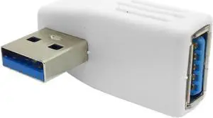 90 Degree Left Angled USB 3.0 Adapter, A Male to A Female Extension Connector 90 Degree Left Angled USB 3.0 Adapter, A Male to A Female Extension Connector