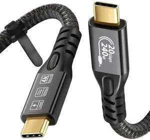 10FT/3M USB-C Cable, 3.2 Gen 2x2 20Gbps Data, 240W PD3.1 Fast Charging, 4K@60Hz Video Cord with E-Marker, Compatible with Thunderbolt 3/4, MacBook Pro, Galaxy, Pixel, Monitor 10FT/3M USB-C Cable, 3.2 Gen 2x2 20Gbps Data, 240W PD3.1 Fast Charging, 4K@60Hz Video Cord with E-Marker, Compatible with Thunderbolt 3/4, MacBook Pro, Galaxy, Pixel, Monitor