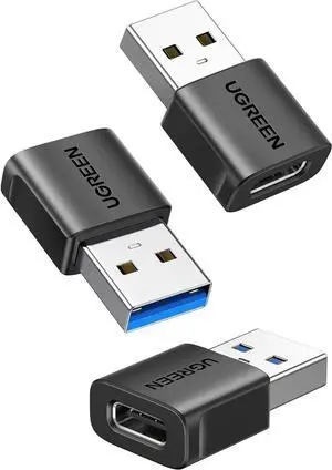 3 Pack UGREEN USB-C Female to USB A Male Adapter, Black Type-C to USB Connector Converter 3 Pack UGREEN USB-C Female to USB A Male Adapter, Black Type-C to USB Connector Converter