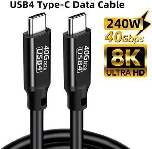 1.6FT USB4 Cable, 40Gbps Data, 8K@60Hz Video, 240W PD Fast Charging Cable, Thunderbolt 4, PD3.1 & QC4.0 Compatible for Laptop, Mac, Phone, SSD 1.6FT USB4 Cable, 40Gbps Data, 8K@60Hz Video, 240W PD Fast Charging Cable, Thunderbolt 4, PD3.1 & QC4.0 Compatible for Laptop, Mac, Phone, SSD