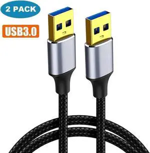 2 Pack 3M(10FT) USB 3.0 A Male to A Male Cable, Double-End USB Cord for Hard Drive Enclosure, DVD Player & Laptop Cooler 2 Pack 3M(10FT) USB 3.0 A Male to A Male Cable, Double-End USB Cord for Hard Drive Enclosure, DVD Player & Laptop Cooler
