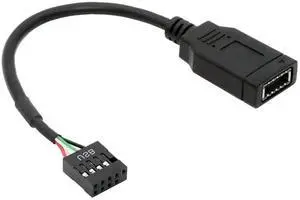 0.15M USB 2.0 9Pin 10Pin Header to Type-E Key-A Extension Cable, Male to Single USB 3.1 Front Panel Socket 0.15M USB 2.0 9Pin 10Pin Header to Type-E Key-A Extension Cable, Male to Single USB 3.1 Front Panel Socket
