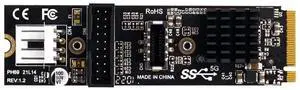 USB 3.1 Type-E Front Panel Socket + USB 2.0 to NVME NGFF M-Key Adapter Card with VL805 Chip, 5Gbps for Motherboard USB 3.1 Type-E Front Panel Socket + USB 2.0 to NVME NGFF M-Key Adapter Card with VL805 Chip, 5Gbps for Motherboard