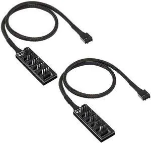 2 Pack 14.8 Inch 1-to-5 PWM Fan Splitter Hub Cable, 4Pin Fan Power Extension Cord Compatible with 3Pin/4Pin ATX PC Case & CPU Cooling Fans 2 Pack 14.8 Inch 1-to-5 PWM Fan Splitter Hub Cable, 4Pin Fan Power Extension Cord Compatible with 3Pin/4Pin ATX PC Case & CPU Cooling Fans