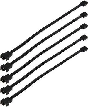 5 Pack 25cm Braided Molex TX4 4Pin to PWM Fan Extension Cable, 4Pin Molex Power to 2Pin/3Pin/4Pin Case Cooling Fan Adapter Cord 5 Pack 25cm Braided Molex TX4 4Pin to PWM Fan Extension Cable, 4Pin Molex Power to 2Pin/3Pin/4Pin Case Cooling Fan Adapter Cord