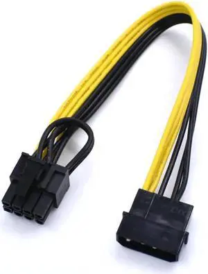 20cm 18AWG 4-Pin Molex to PCIe 8-Pin (6+2 Detachable) GPU Power Adapter Cable 20cm 18AWG 4-Pin Molex to PCIe 8-Pin (6+2 Detachable) GPU Power Adapter Cable
