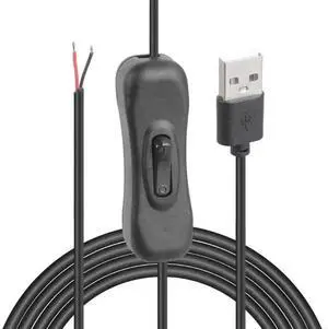 USB to 2-Pin LED Strip Extension Cable with On/Off Switch, 5V Power Cord for LED Lights, PC Fans & Small Speakers USB to 2-Pin LED Strip Extension Cable with On/Off Switch, 5V Power Cord for LED Lights, PC Fans & Small Speakers