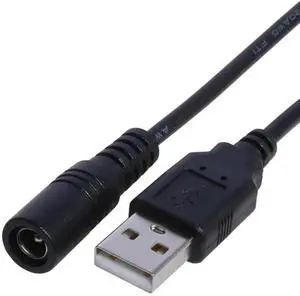 USB 2.0 Type A Male to DC 5.5mm×2.1mm Female Jack Power Cable, 5V USB to DC Barrel Socket Adapter Cord for USB Fans & Mini Speakers USB 2.0 Type A Male to DC 5.5mm×2.1mm Female Jack Power Cable, 5V USB to DC Barrel Socket Adapter Cord for USB Fans & Mini Speakers