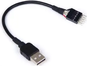 7.87 Inch USB A Male to 9Pin Male Motherboard Internal Header Data Extension Cable 7.87 Inch USB A Male to 9Pin Male Motherboard Internal Header Data Extension Cable