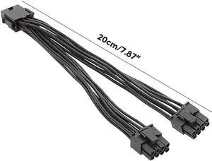 20cm PSU Modular Splitter Cable, Single 8Pin to Dual PCIe 8Pin GPU Power Extension Cord for Graphics Cards 20cm PSU Modular Splitter Cable, Single 8Pin to Dual PCIe 8Pin GPU Power Extension Cord for Graphics Cards