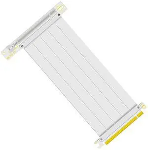 White PCIe 4.0 X16 90 Degree Shielded GPU Riser Cable, 200mm High-Speed Graphics Card Extension Cord, Compatible with RTX 4090/RTX 3060/RX 7900 GPUs White PCIe 4.0 X16 90 Degree Shielded GPU Riser Cable, 200mm High-Speed Graphics Card Extension Cord, Compatible with RTX 4090/RTX 3060/RX 7900 GPUs