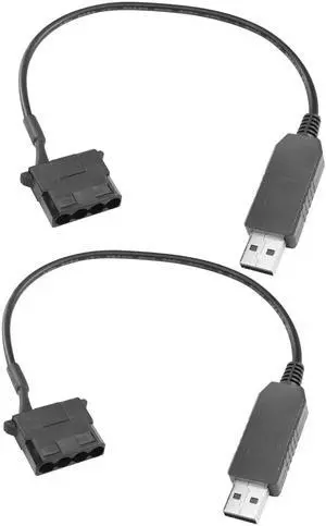 2 Pack USB to 12V Molex Fan Step-Up Power Cable, 30cm(11.8 Inch) USB Port to Molex Adapter Cord for PC Cooling Fan Power Supply 2 Pack USB to 12V Molex Fan Step-Up Power Cable, 30cm(11.8 Inch) USB Port to Molex Adapter Cord for PC Cooling Fan Power Supply