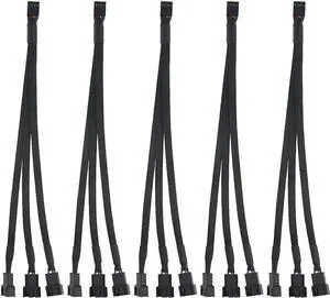 5 Pack 4-Pin PWM Fan Y Splitter Cable, 1 to 3 PC Case Fan Power Extension Adapter for ATX Chassis 5 Pack 4-Pin PWM Fan Y Splitter Cable, 1 to 3 PC Case Fan Power Extension Adapter for ATX Chassis