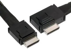 Left Angled 90° OCuLink PCIe 4.0 SFF-8611 4i to SFF-8611 Active Data Cable, 50cm High-Speed Extender for eGPU & NVMe SSD Left Angled 90° OCuLink PCIe 4.0 SFF-8611 4i to SFF-8611 Active Data Cable, 50cm High-Speed Extender for eGPU & NVMe SSD