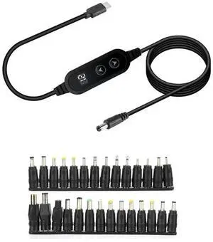 100W USB-C to Universal Laptop DC Jack Charging Cable with 28 Interchangeable Connectors, Type-C Laptop Power Adapter Cord 100W USB-C to Universal Laptop DC Jack Charging Cable with 28 Interchangeable Connectors, Type-C Laptop Power Adapter Cord