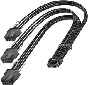 30cm Sleeved 12V-2x6 Male to Female 12VHPWR Adapter Cable, PCIe 5.0 16Pin(12+4) to 3×8Pin PCIe GPU Power Cord, Compatible with RTX 5080/5070/5070Ti/3090Ti/4070Ti/4080/4090 30cm Sleeved 12V-2x6 Male to Female 12VHPWR Adapter Cable, PCIe 5.0 16Pin(12+4) to 3×8Pin PCIe GPU Power Cord, Compatible with RTX 5080/5070/5070Ti/3090Ti/4070Ti/4080/4090