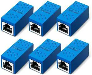 6 Pack Blue Cat6 RJ45 Female to Female Ethernet Inline Coupler, Ethernet Cable Extender Compatible with Cat5/Cat5e/Cat6/Cat7 Network Cables 6 Pack Blue Cat6 RJ45 Female to Female Ethernet Inline Coupler, Ethernet Cable Extender Compatible with Cat5/Cat5e/Cat6/Cat7 Network Cables