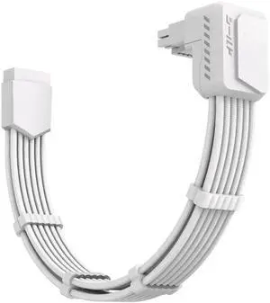 White Shield PCIe 5.1 GPU Extension Cable with 90° 12V2x6 Adapter, 16Pin 12VHPWR Cord with Cable Combs, Standard Type, Fits RTX 40/50 Series GPUs White Shield PCIe 5.1 GPU Extension Cable with 90° 12V2x6 Adapter, 16Pin 12VHPWR Cord with Cable Combs, Standard Type, Fits RTX 40/50 Series GPUs