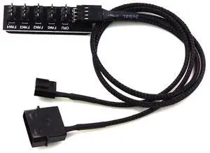 5-in-1 PWM 2510 4Pin Fan Splitter Hub, Nylon Braided Independent Power Supply PC Cooling Fan Extension Adapter 5-in-1 PWM 2510 4Pin Fan Splitter Hub, Nylon Braided Independent Power Supply PC Cooling Fan Extension Adapter