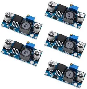 5 Pack Adjustable DC-DC Buck Step Down Converter, High Efficiency Voltage Regulator Module, 3A Max, 3V-40V Input 1.5V-35V Output for DIY Electronics 5 Pack Adjustable DC-DC Buck Step Down Converter, High Efficiency Voltage Regulator Module, 3A Max, 3V-40V Input 1.5V-35V Output for DIY Electronics