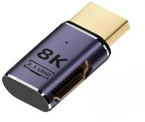 Horizontal Right 90 Degree Flat HDMI 2.1 Extension Adapter, HDMI Male to Female Connector Supports 8K@60Hz UHD HDTV Horizontal Right 90 Degree Flat HDMI 2.1 Extension Adapter, HDMI Male to Female Connector Supports 8K@60Hz UHD HDTV
