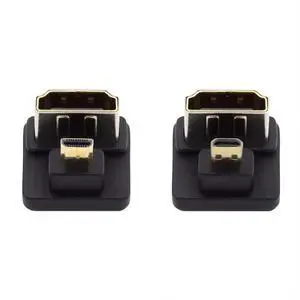 2 Pack 180° Angled Micro HDMI Male to HDMI Female Adapter, 4K@60Hz 2 Pack 180° Angled Micro HDMI Male to HDMI Female Adapter, 4K@60Hz
