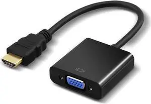 8 Inch HDMI to VGA Cable Adapter, 1080P 1920×1080 Black Converter for Laptop, PC, Raspberry Pi, Xbox, Projector 8 Inch HDMI to VGA Cable Adapter, 1080P 1920×1080 Black Converter for Laptop, PC, Raspberry Pi, Xbox, Projector