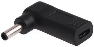 Black 90 Degree Elbow USB-C Female to DC 4.5mm×3.0mm Male Barrel Plug Adapter, Type-C to Blue Tip DC Power Converter Connector Black 90 Degree Elbow USB-C Female to DC 4.5mm×3.0mm Male Barrel Plug Adapter, Type-C to Blue Tip DC Power Converter Connector