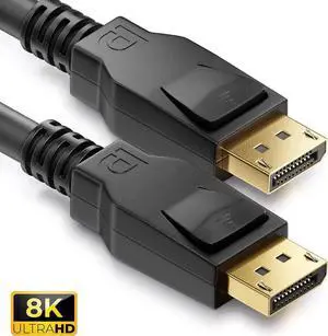 DisplayPort 1.4 Cable, 32.4Gbps High-Speed, DisplayPort Cable 1.4 Support 8K@60Hz, 4K@144Hz, Dynamic HDR and 3D for Gaming Monitor, PC, Gold-Plated Plugs, 6.6 Feet, Black DisplayPort 1.4 Cable, 32.4Gbps High-Speed, DisplayPort Cable 1.4 Support 8K@60Hz, 4K@144Hz, Dynamic HDR and 3D for Gaming Monitor, PC, Gold-Plated Plugs, 6.6 Feet, Black