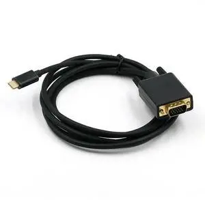 6FT/1.8M USB 3.1 Type-C to VGA Cable, 10Gbps Type-C to VGA Converter Cord Supports 1080P for Laptop Desktop Monitor Projector 6FT/1.8M USB 3.1 Type-C to VGA Cable, 10Gbps Type-C to VGA Converter Cord Supports 1080P for Laptop Desktop Monitor Projector