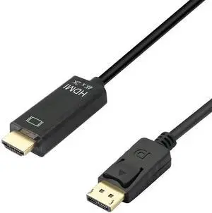6FT Male to Male DisplayPort to HDMI Cable, Gold-Plated DP to HDMI Cord Supports 4K UHD Audio Video Sync for Laptop Desktop Monitor Projector HDTV 6FT Male to Male DisplayPort to HDMI Cable, Gold-Plated DP to HDMI Cord Supports 4K UHD Audio Video Sync for Laptop Desktop Monitor Projector HDTV