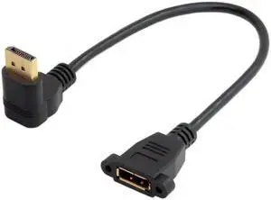 90 Degree Straight Down Angled DisplayPort Extension Cable, DP Male to Female L-Shape Elbow DP Extender Cord for Wall Mount Monitor GPU Laptop PC Tight Space 90 Degree Straight Down Angled DisplayPort Extension Cable, DP Male to Female L-Shape Elbow DP Extender Cord for Wall Mount Monitor GPU Laptop PC Tight Space
