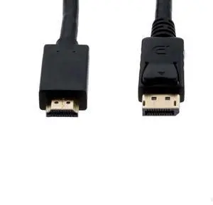 15FT DisplayPort 1.2 Male to HDMI Male Cable, 28AWG Ultra HD Cord Gold Plated Connectors Supports 4K@30Hz with Audio Output for PC Monitor HDTV Projector 15FT DisplayPort 1.2 Male to HDMI Male Cable, 28AWG Ultra HD Cord Gold Plated Connectors Supports 4K@30Hz with Audio Output for PC Monitor HDTV Projector