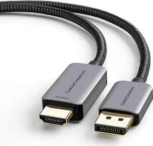 CableCreation 8FT Active DP 1.4 to HDMI 2.0 Braided Cable, Uni-Directional HDR Cord Supports 4K@60Hz,2K@144Hz,1080P@144Hz, AMD Eyefinity Multi-Display, Aluminum Alloy Shell CableCreation 8FT Active DP 1.4 to HDMI 2.0 Braided Cable, Uni-Directional HDR Cord Supports 4K@60Hz,2K@144Hz,1080P@144Hz, AMD Eyefinity Multi-Display, Aluminum Alloy Shell