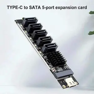 USB-C to 5-Port SATA III 6Gbps Expansion Adapter Card with JM575+JMS580 Dual Chips, Multi Channel SATA 3.0 Expander for SATA HDD SSD Storage Expansion USB-C to 5-Port SATA III 6Gbps Expansion Adapter Card with JM575+JMS580 Dual Chips, Multi Channel SATA 3.0 Expander for SATA HDD SSD Storage Expansion